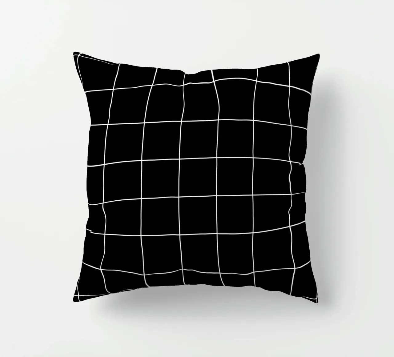 Minimal Basic Classic Big Grid | Blanco sobre negro cojín de Beauty in Simplicity