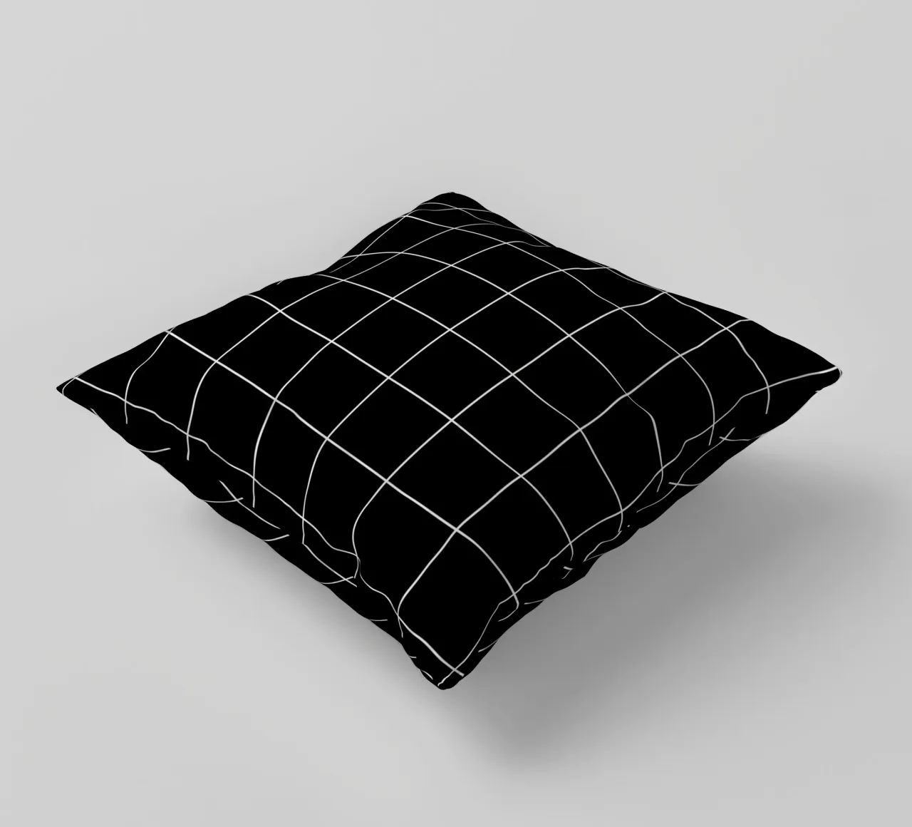 Minimal Basic Classic Grande Griglia | Bianco su nero cuscino da Beauty in Simplicity
