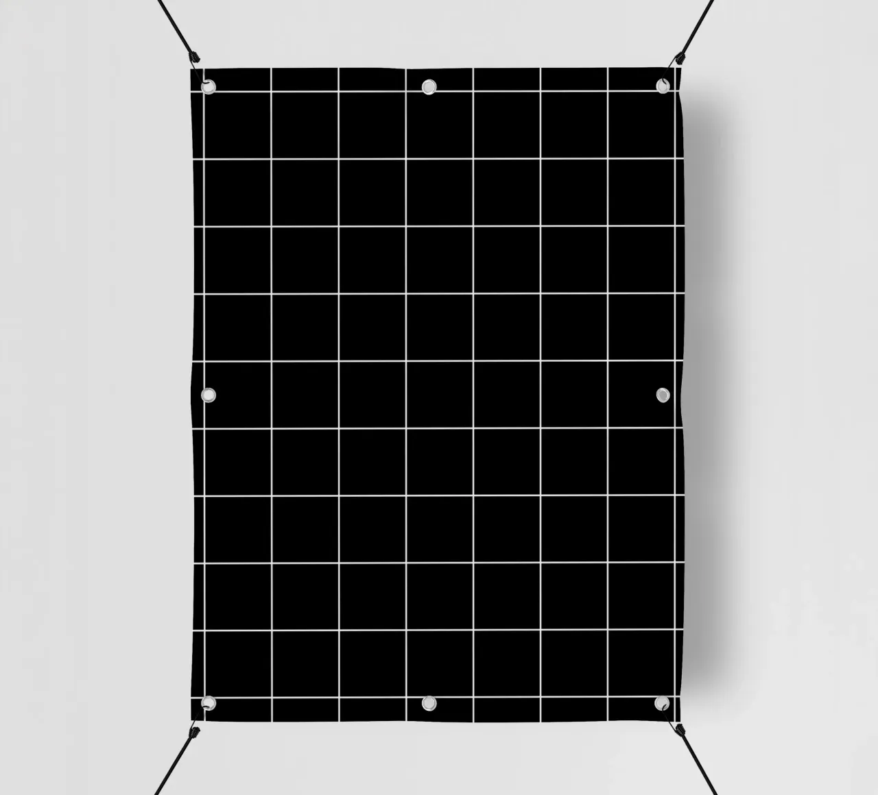 Minimal Basic Classic Grande Griglia | Bianco su nero telo in pvc da Beauty in Simplicity