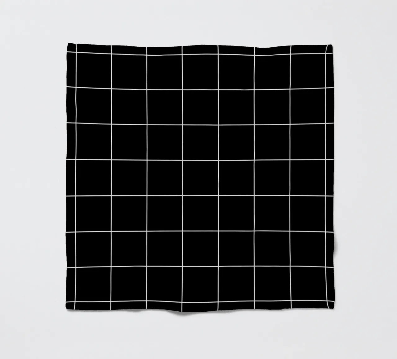 Minimal Basic Klassiek Groot Raster | Wit op Zwart fleecedeken van Beauty in Simplicity