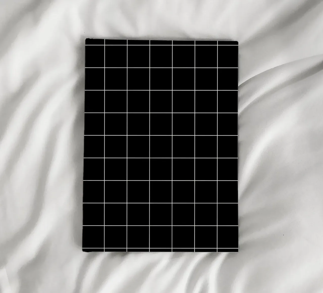 Minimal Basic Classic Big Grid | White on Black notebook by Beauty in Simplicity