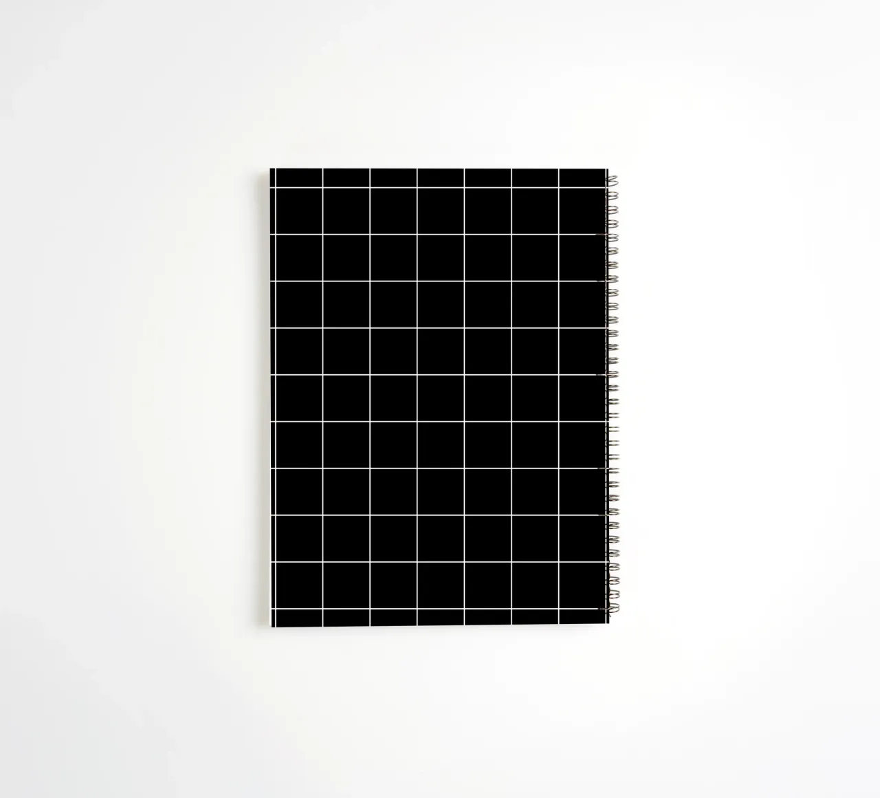 Minimal Basic Classic Big Grid | White on Black spiral notebook by Beauty in Simplicity