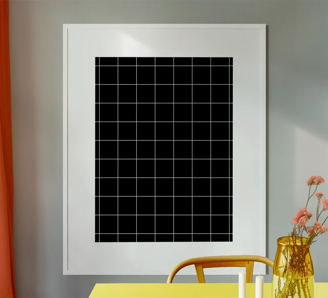 Minimal Basic Classic Grande Griglia | Bianco su nero carta hahnemühle da Beauty in Simplicity