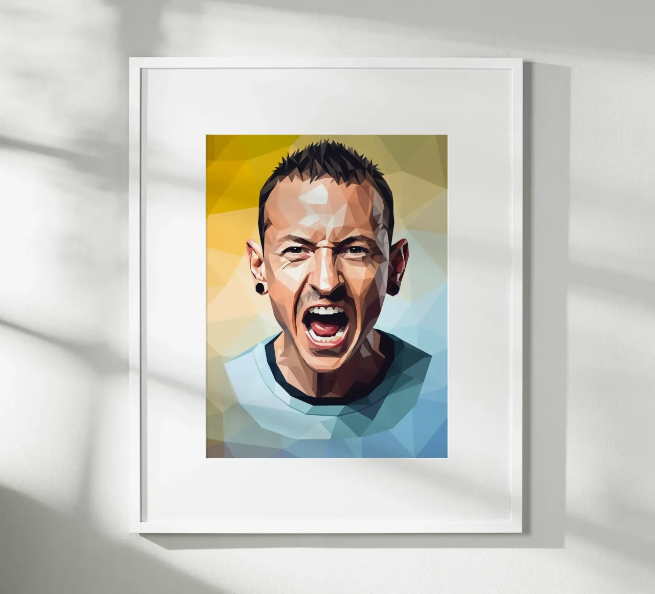 Chester Bennington Scream Low poly poster con telaio in plastica da Low Profile