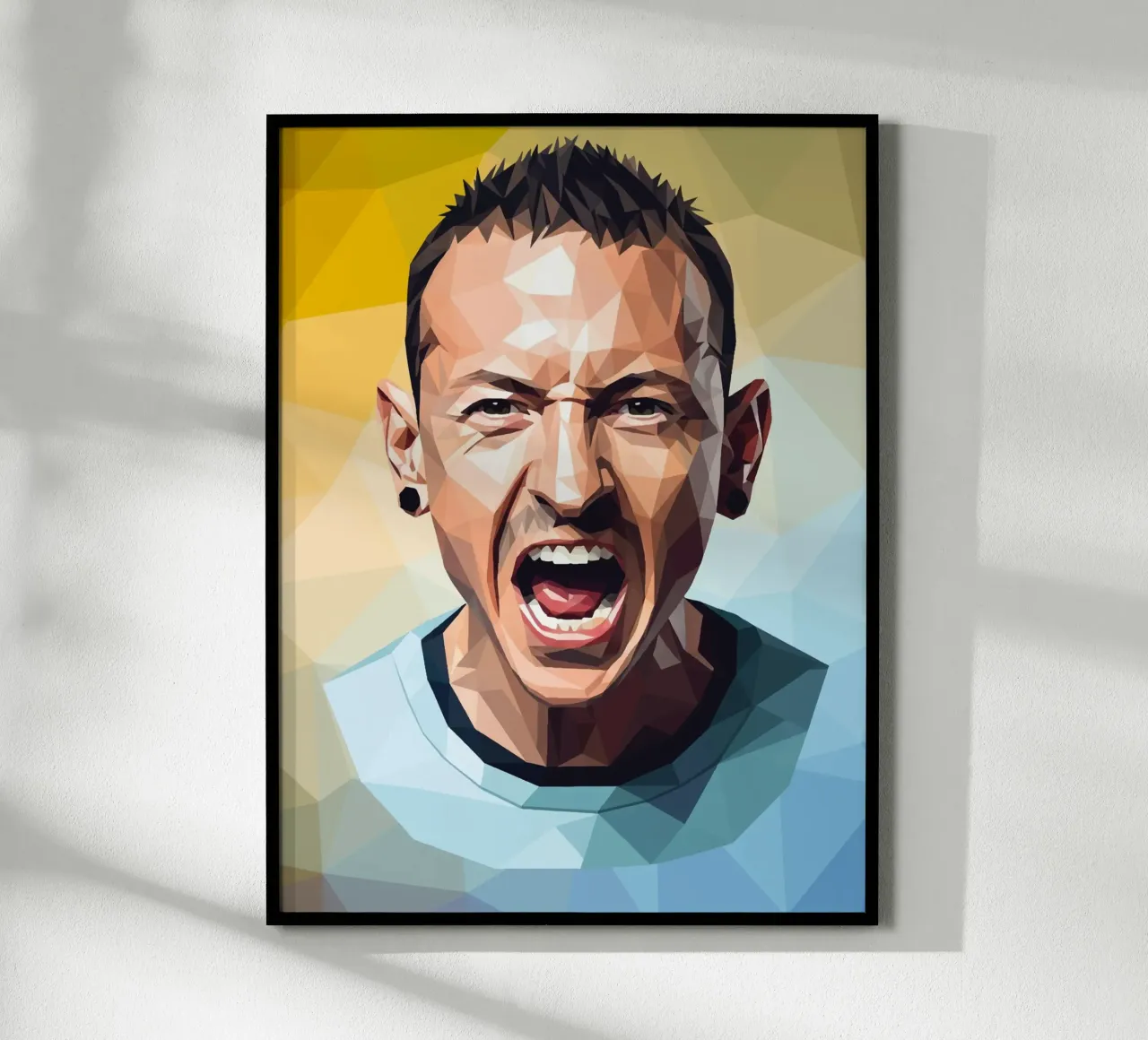 Chester Bennington Scream Low poly poster con telaio in plastica da Low Profile