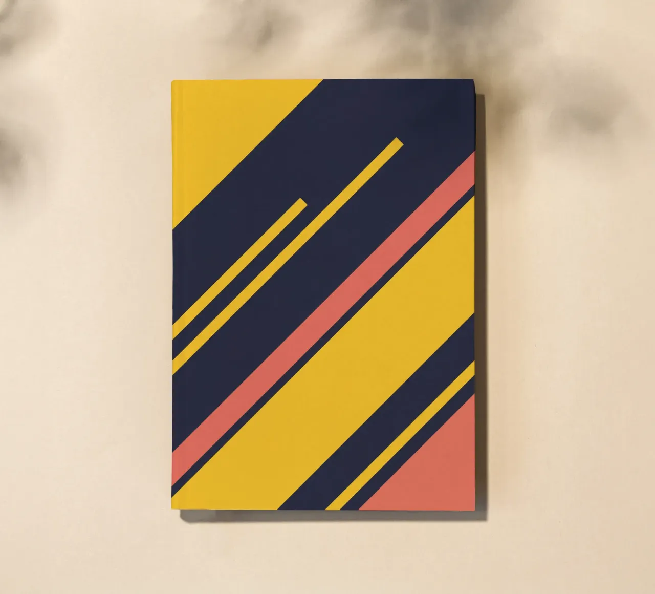 Rayures rétro en bleu corail jaune carnet de notes de Petra Lang