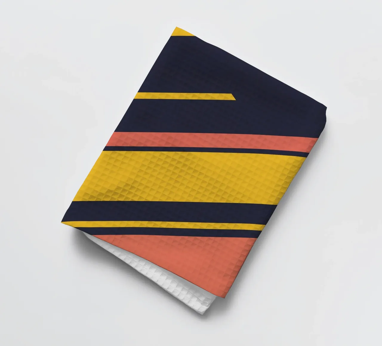 Rayures rétro en bleu corail jaune torchon de Petra Lang