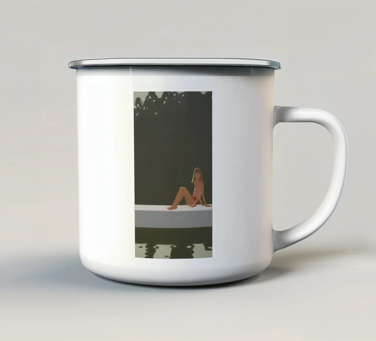 Alex Katz Tracy sulla zattera alle 730 tazza in smalto da Marcobarshop