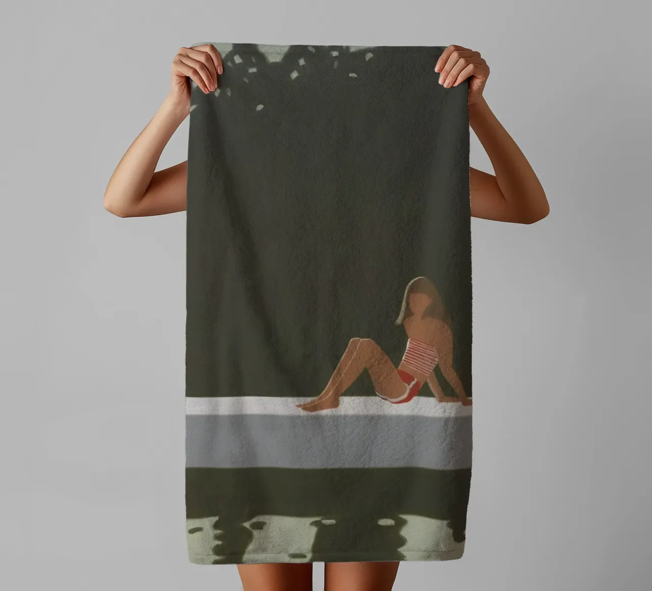 Alex Katz Tracy auf dem Floß um 730 Handtuch von Marcobarshop