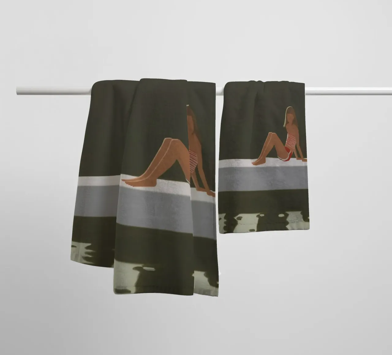Alex Katz Tracy auf dem Floß um 730 Handtuch von Marcobarshop