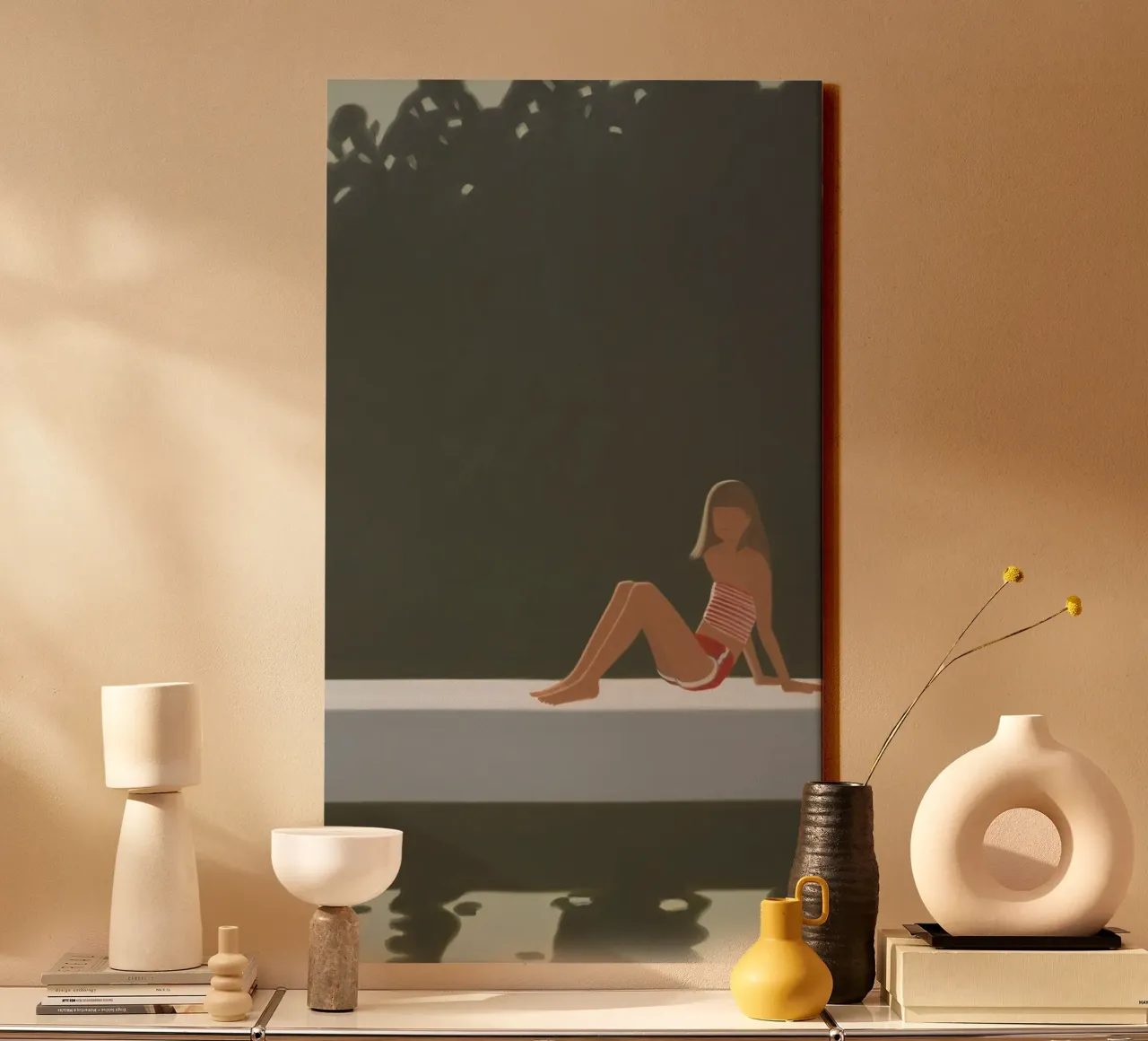 Alex Katz Tracy on the Raft at 730 canvas with Floater frame by Marcobarshop