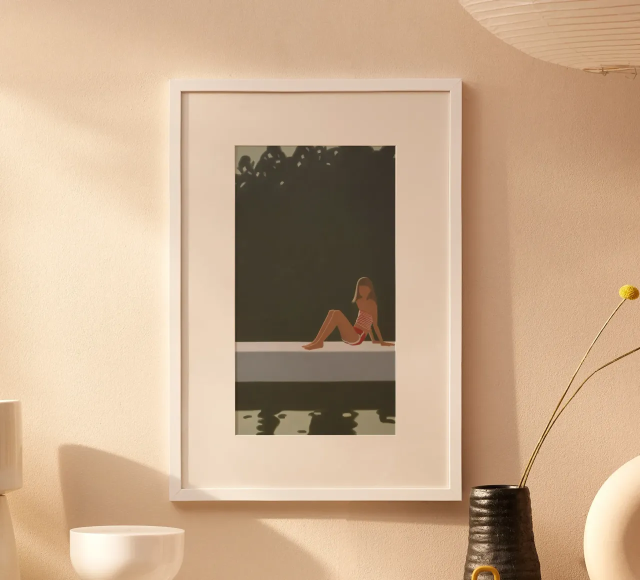 Alex Katz Tracy on the Raft at 730 poster with plastic frame by Marcobarshop
