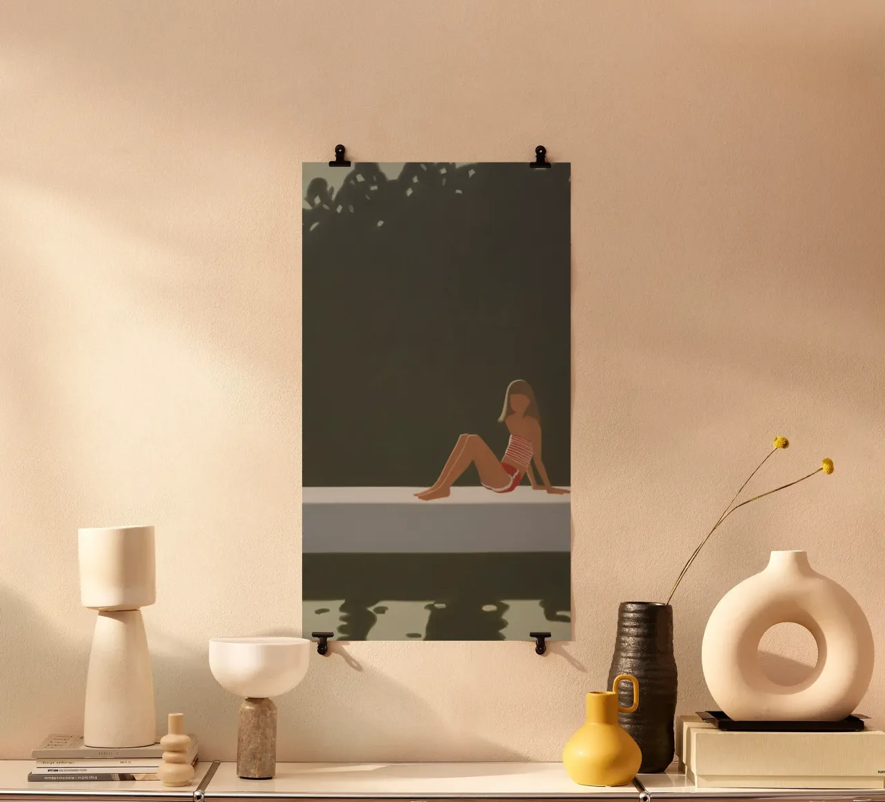 Alex Katz Tracy on the Raft at 730 poster with plastic frame by Marcobarshop
