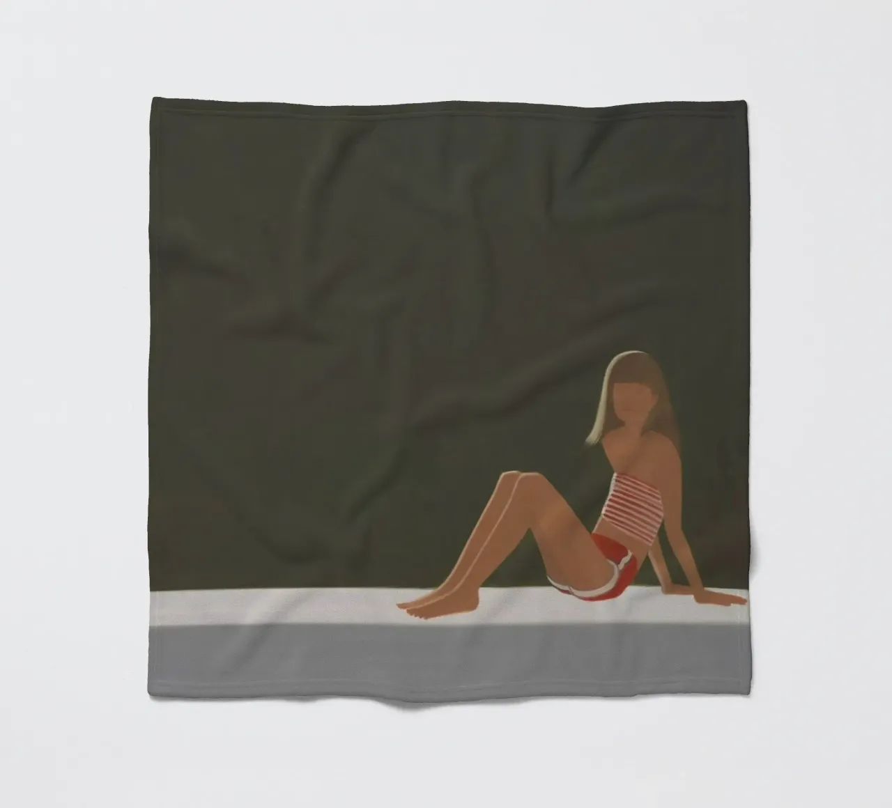 Alex Katz Tracy auf dem Floß um 730 Fleecedecke von Marcobarshop