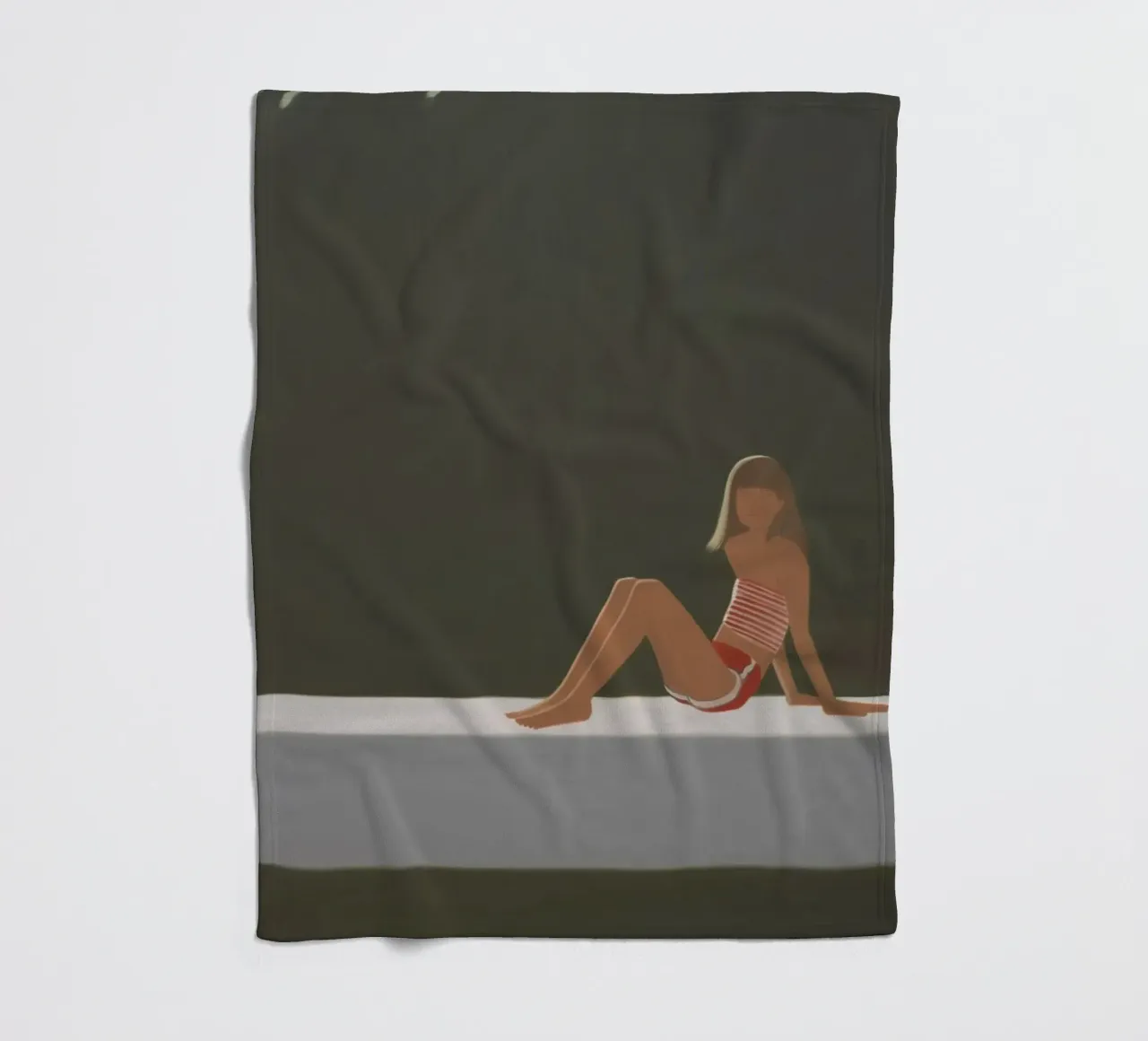 Alex Katz Tracy auf dem Floß um 730 Fleecedecke von Marcobarshop