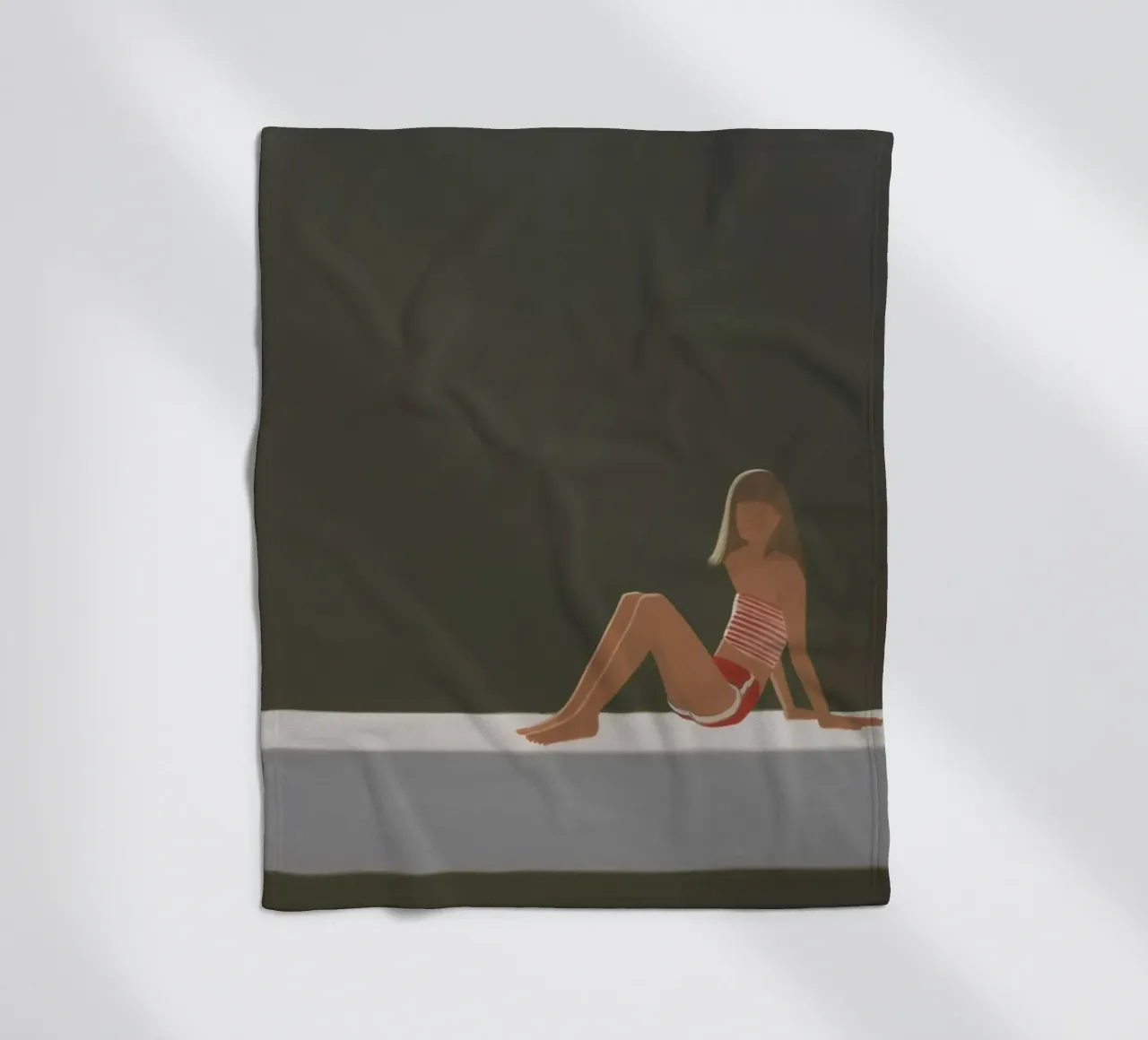Alex Katz Tracy auf dem Floß um 730 Fleecedecke von Marcobarshop
