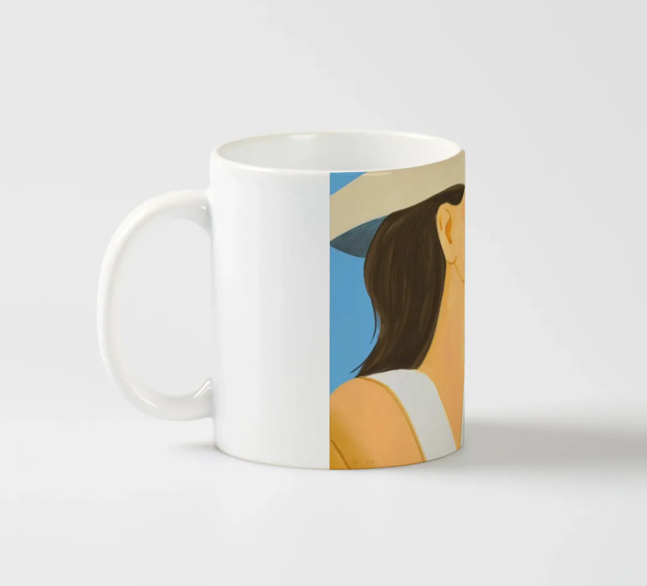 Alex Katz Vivien con cappello tazza in ceramica da Marcobarshop