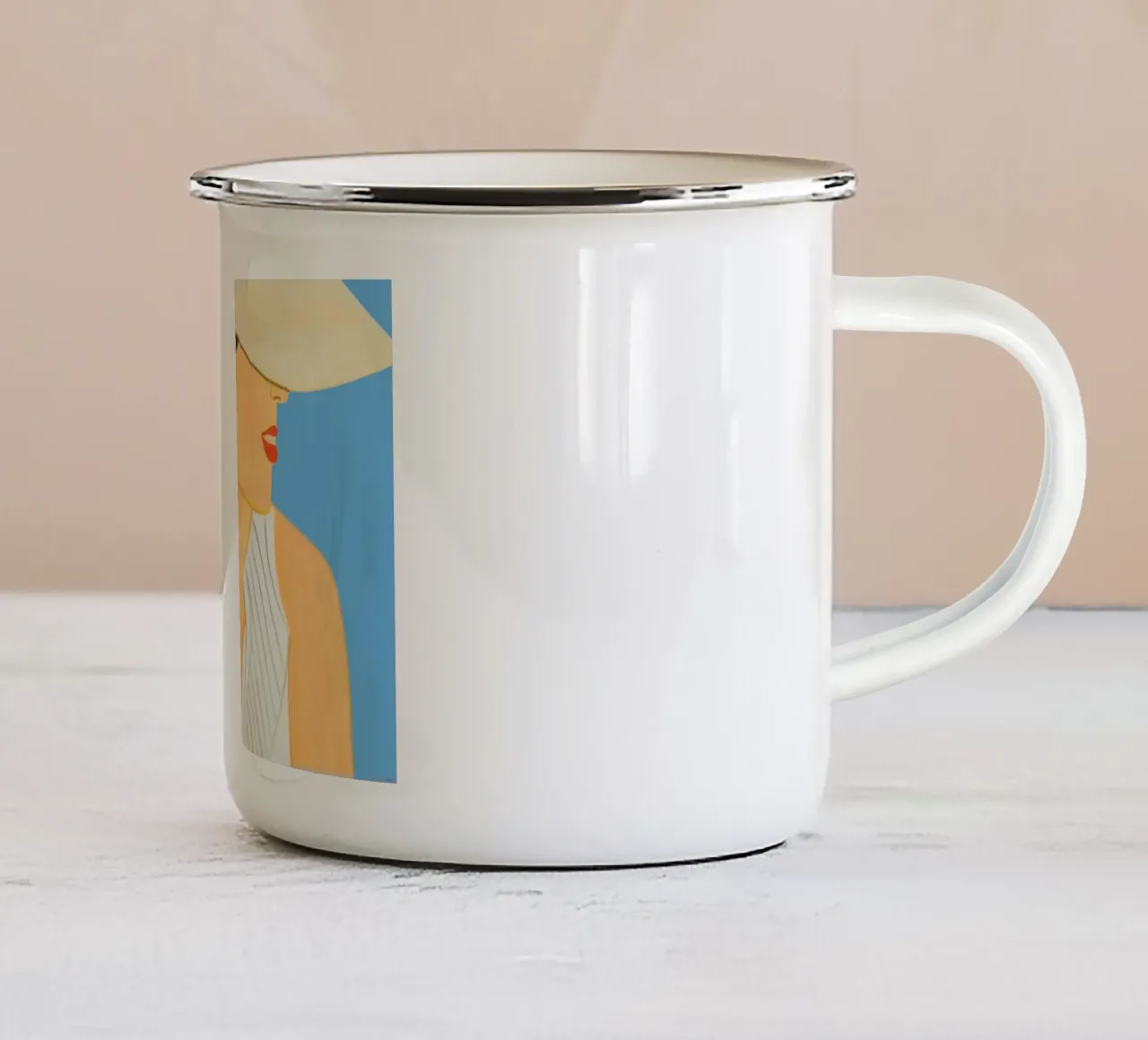 Alex Katz Vivien con cappello tazza in smalto da Marcobarshop