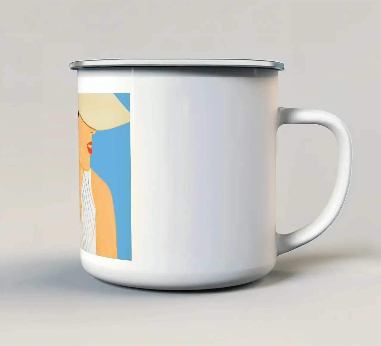 Alex Katz Vivien con cappello tazza in smalto da Marcobarshop
