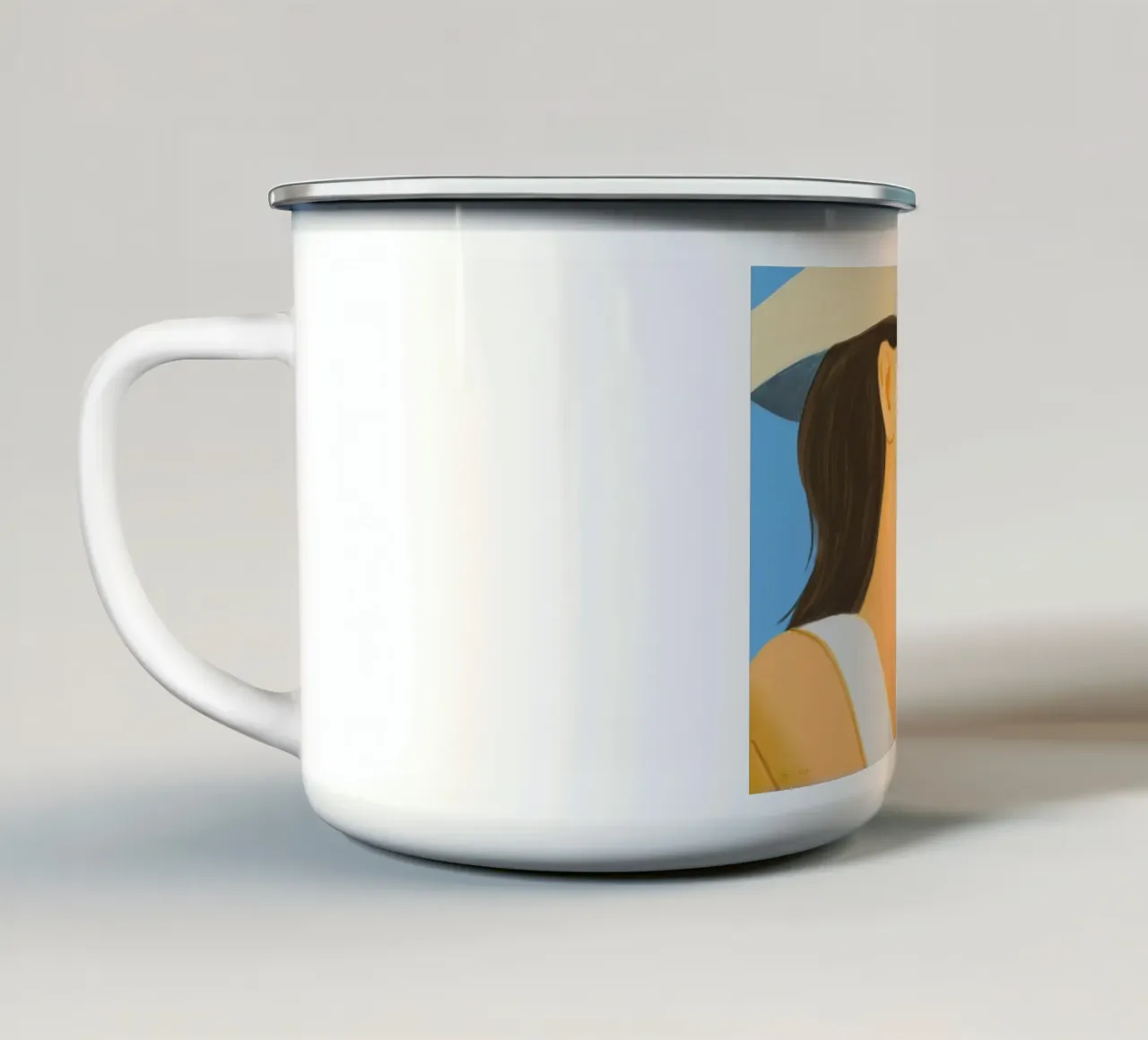 Alex Katz Vivien con cappello tazza in smalto da Marcobarshop
