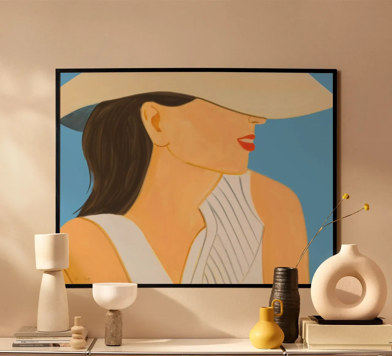 Alex Katz Vivien con cappello poster da Marcobarshop