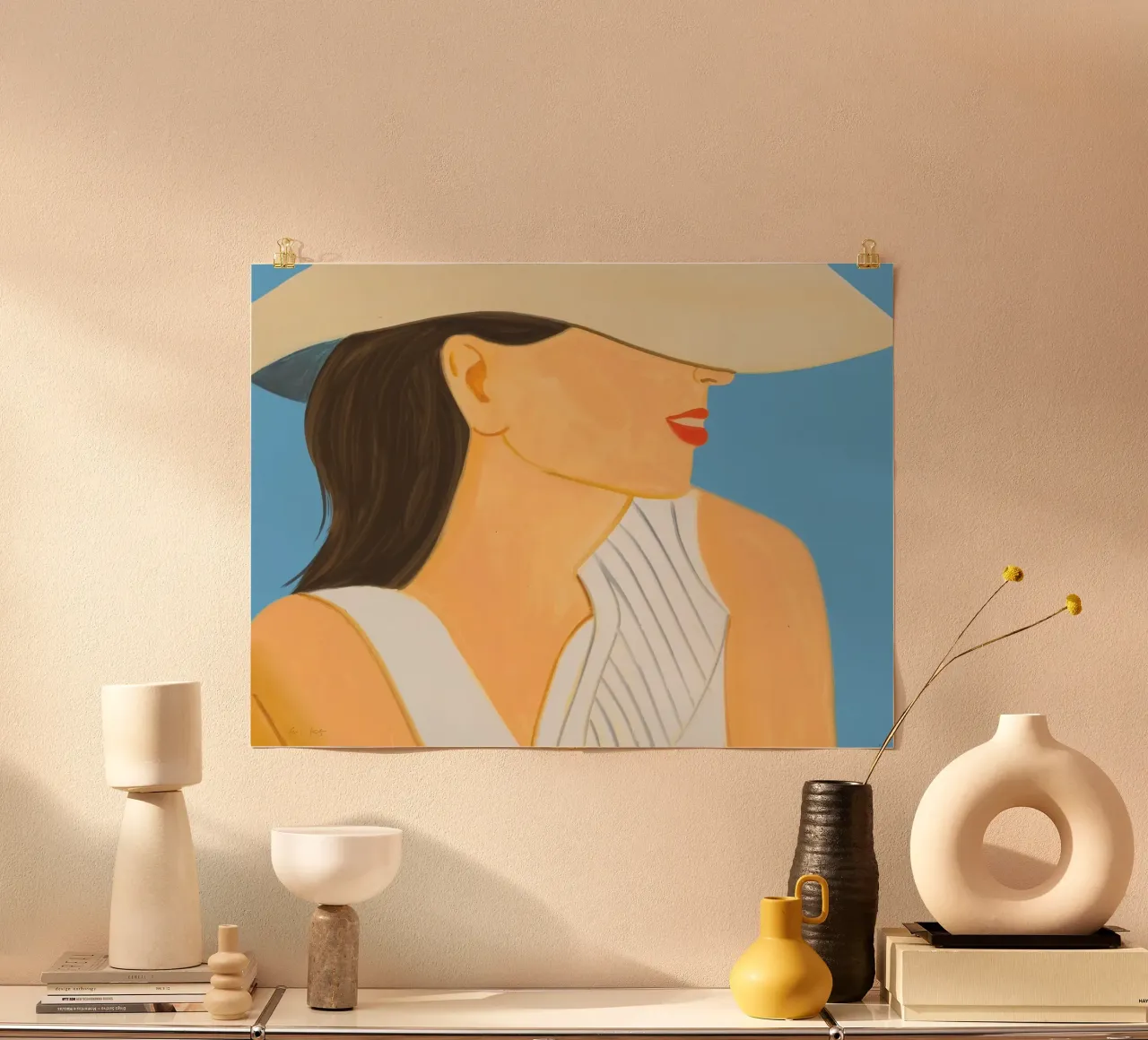 Alex Katz Vivien con cappello poster da Marcobarshop