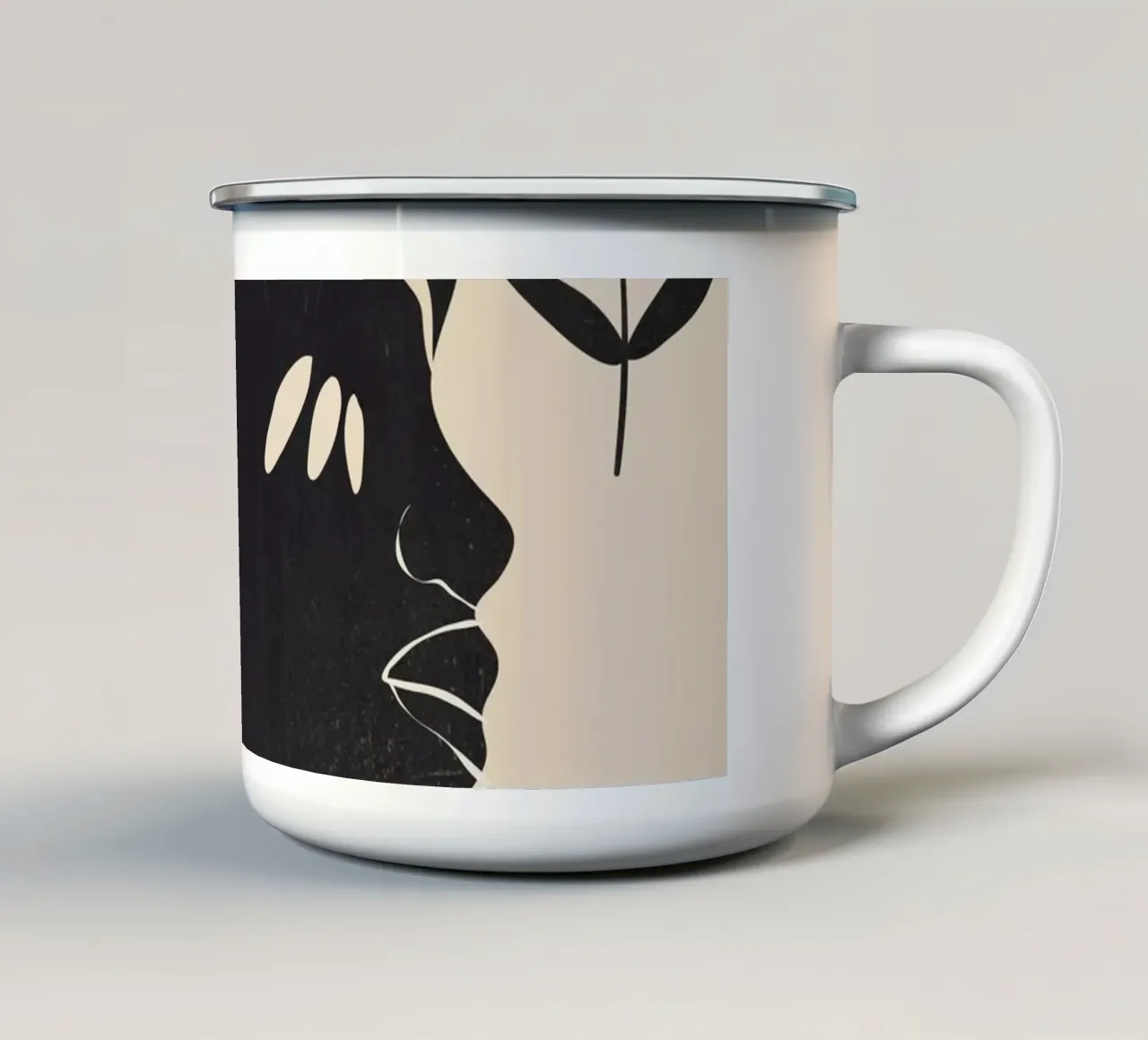 Ragazza tropicale astratta minimalista tazza in smalto da ThingDesign