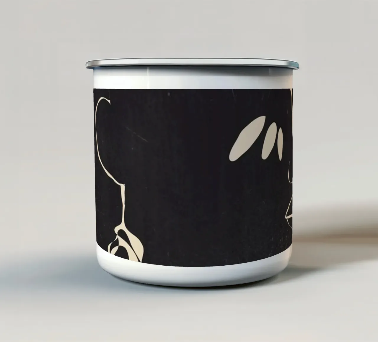 Ragazza tropicale astratta minimalista tazza in smalto da ThingDesign