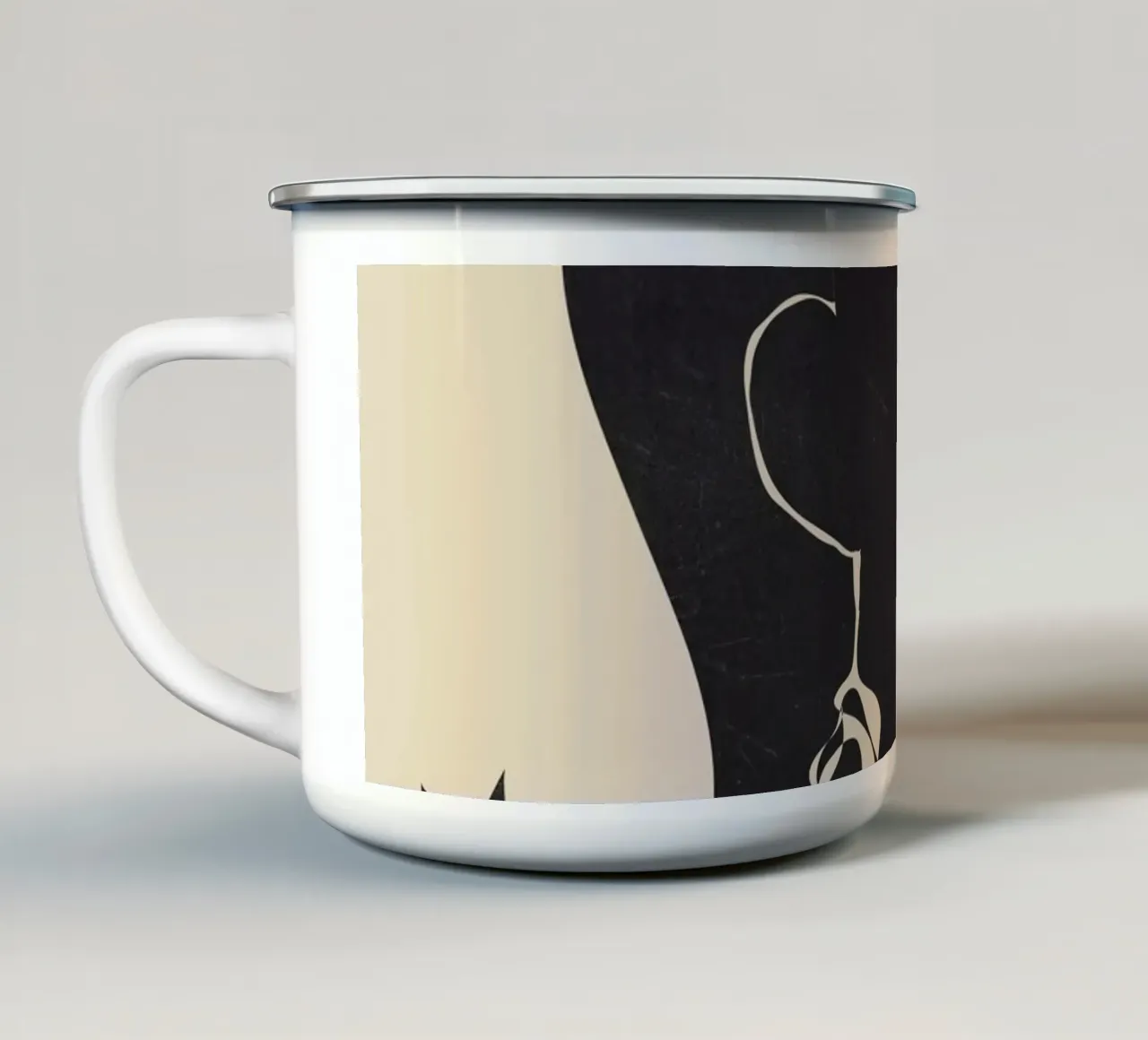Ragazza tropicale astratta minimalista tazza in smalto da ThingDesign