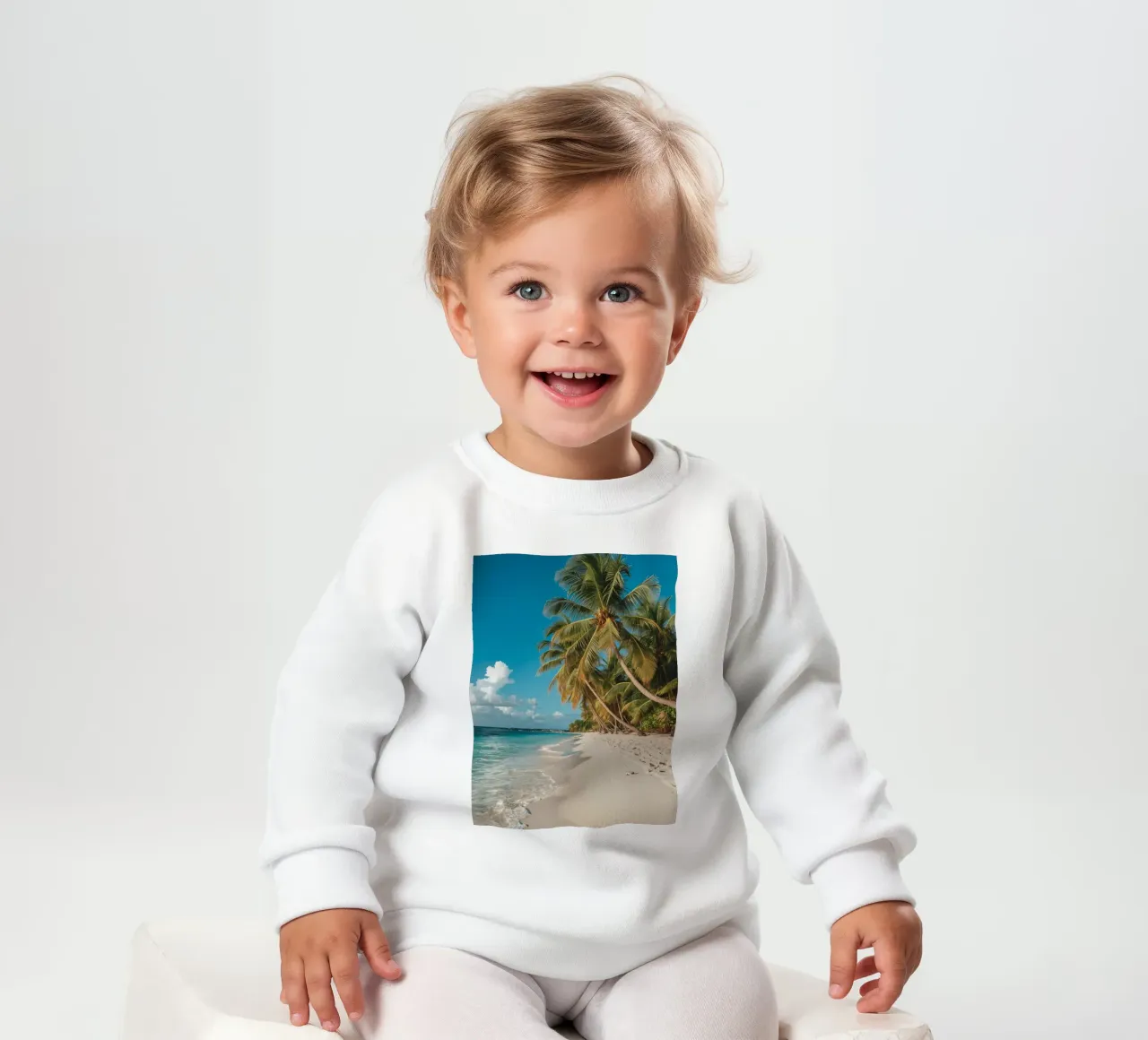 Spiaggia con palme e acqua turchese felpa neonato da DesignDoodle