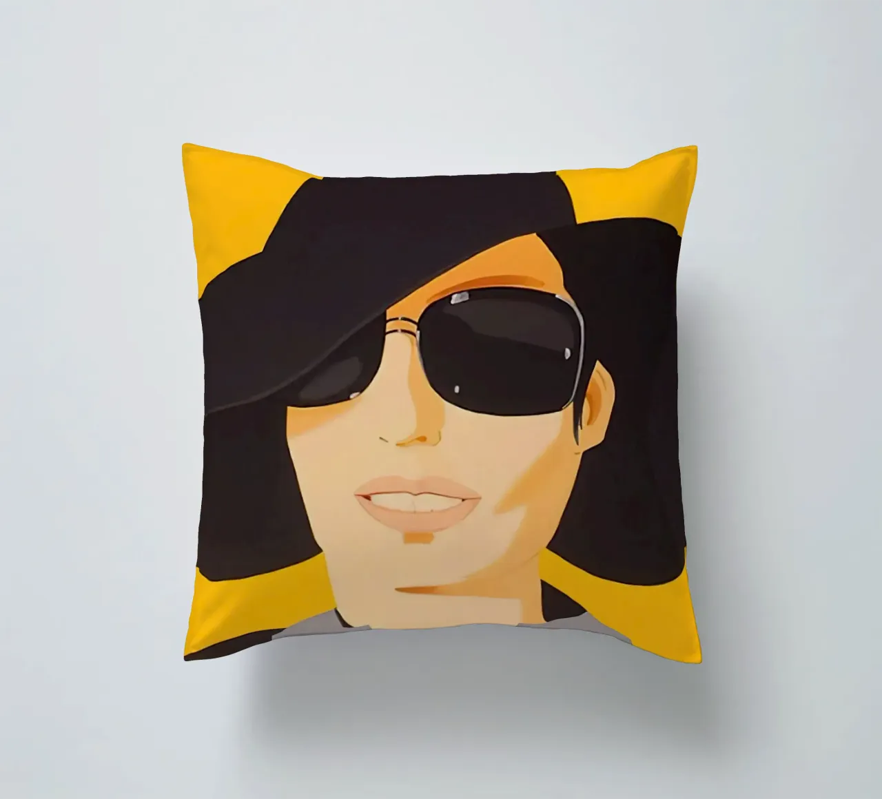 Alex Katz Vivien in cappello nero cuscino da Marcobarshop