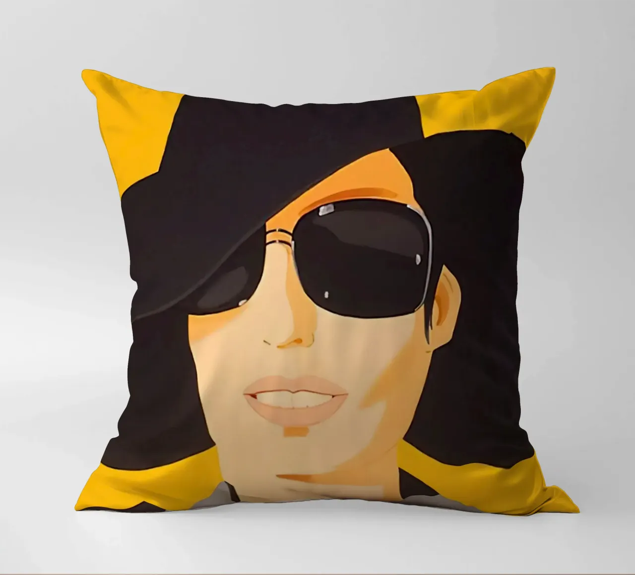 Alex Katz Vivien in cappello nero cuscino da Marcobarshop