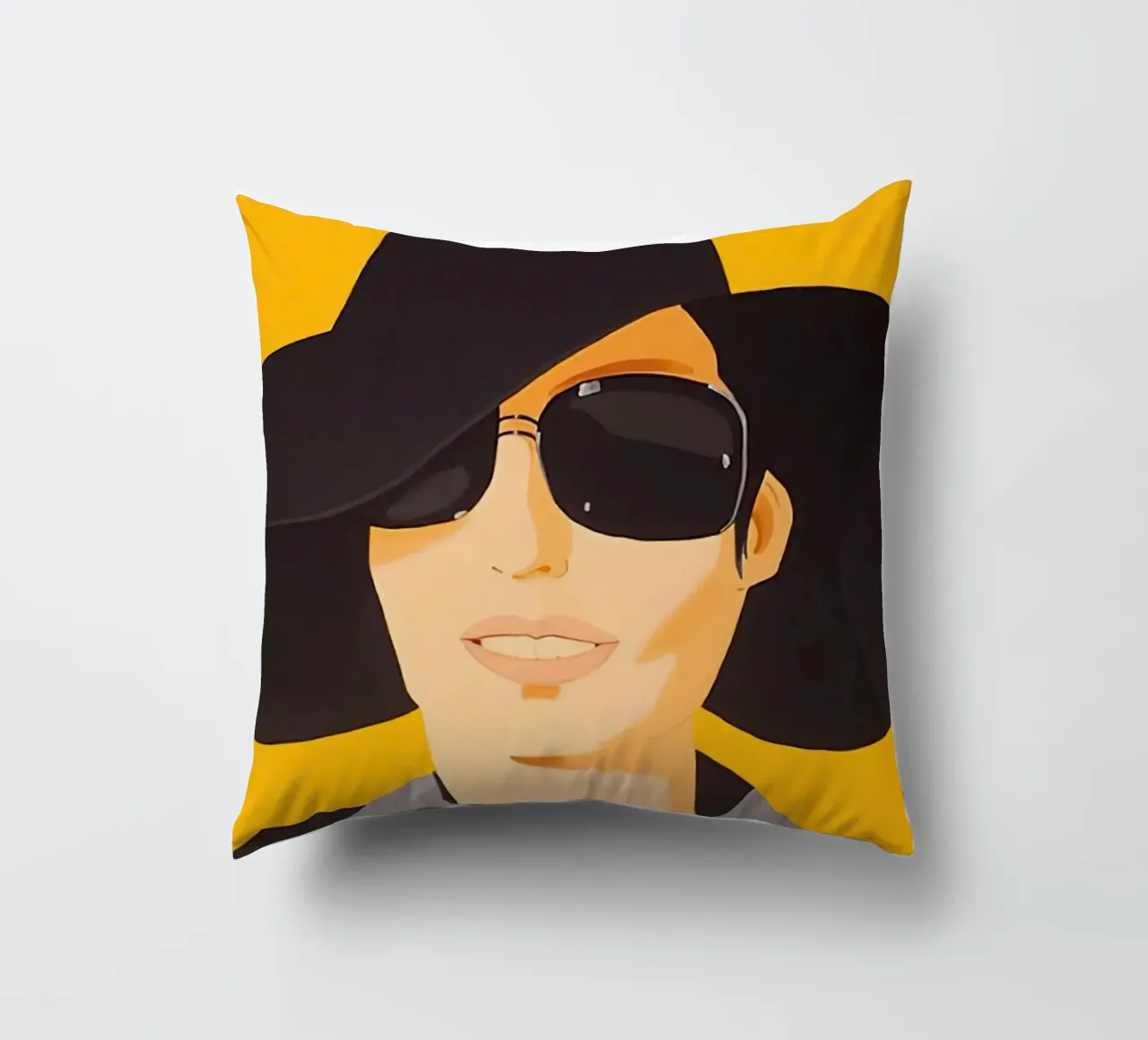 Alex Katz Vivien in cappello nero cuscino da Marcobarshop