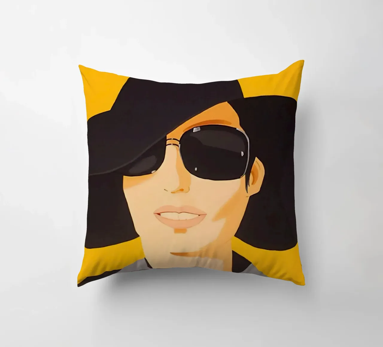 Alex Katz Vivien in cappello nero cuscino da Marcobarshop