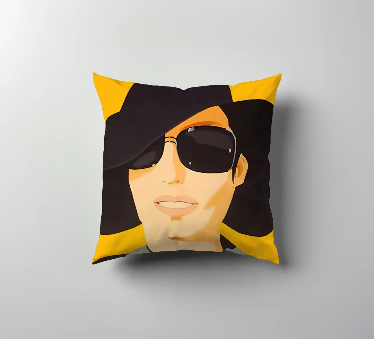 Alex Katz Vivien in cappello nero cuscino da Marcobarshop