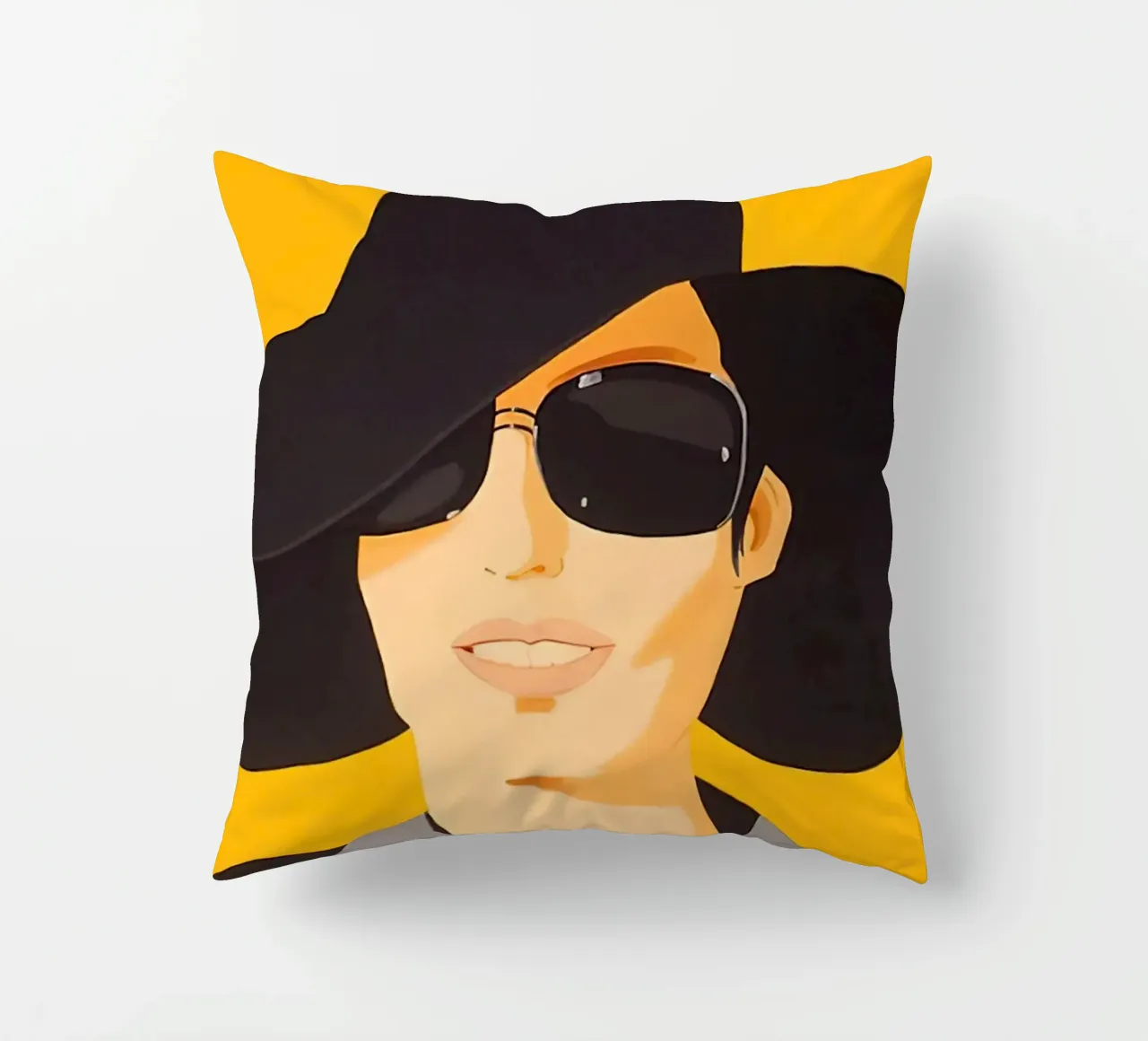 Alex Katz Vivien in cappello nero cuscino da Marcobarshop