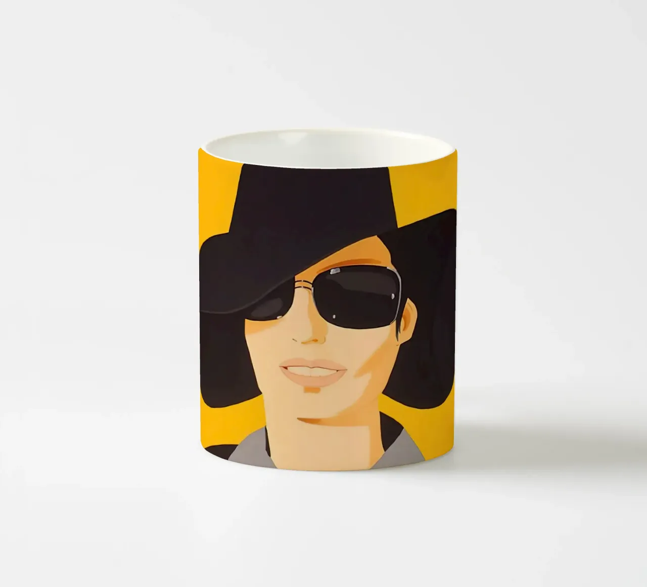 Alex Katz Vivien in cappello nero tazza in ceramica da Marcobarshop