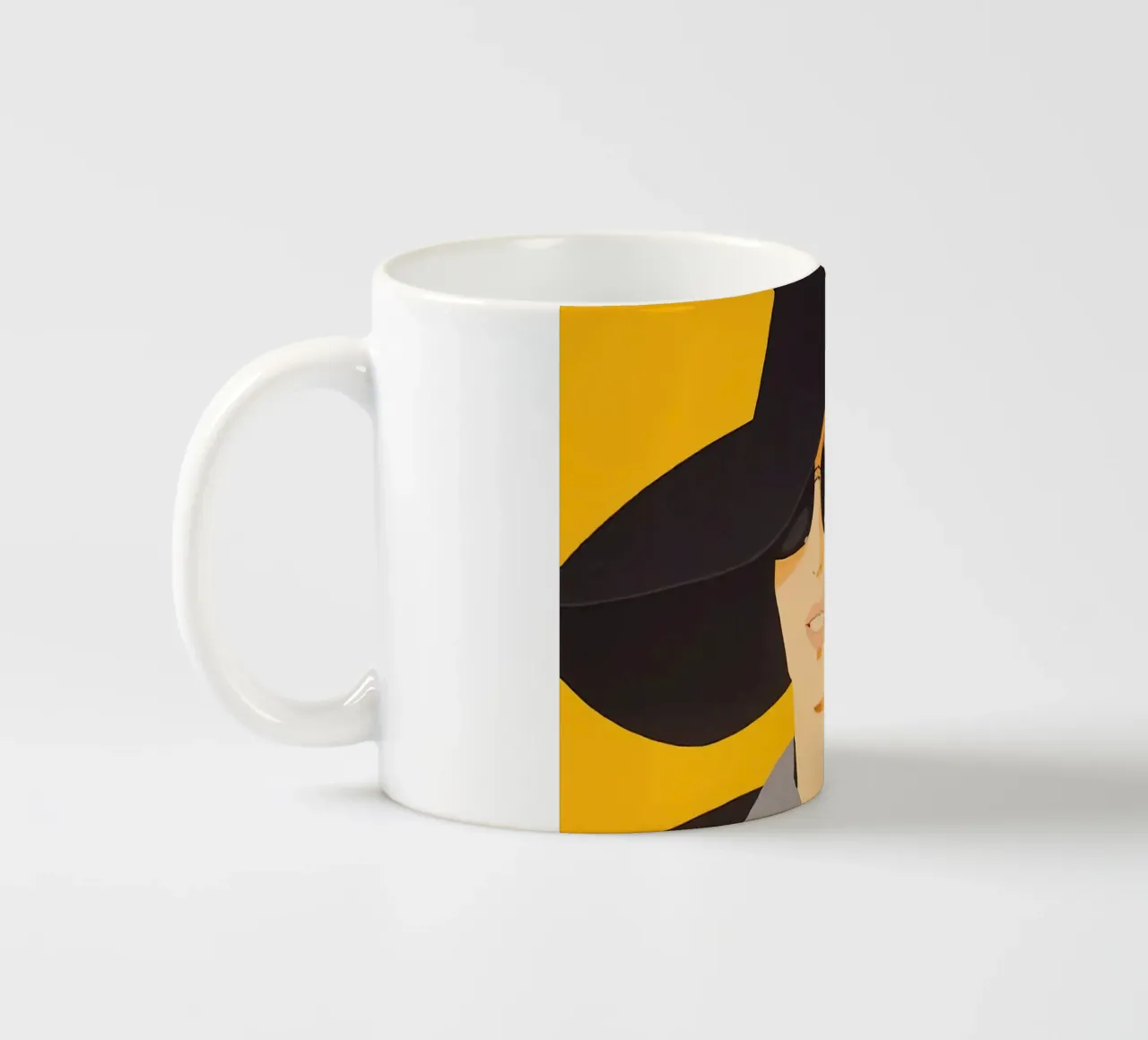 Alex Katz Vivien in cappello nero tazza in ceramica da Marcobarshop