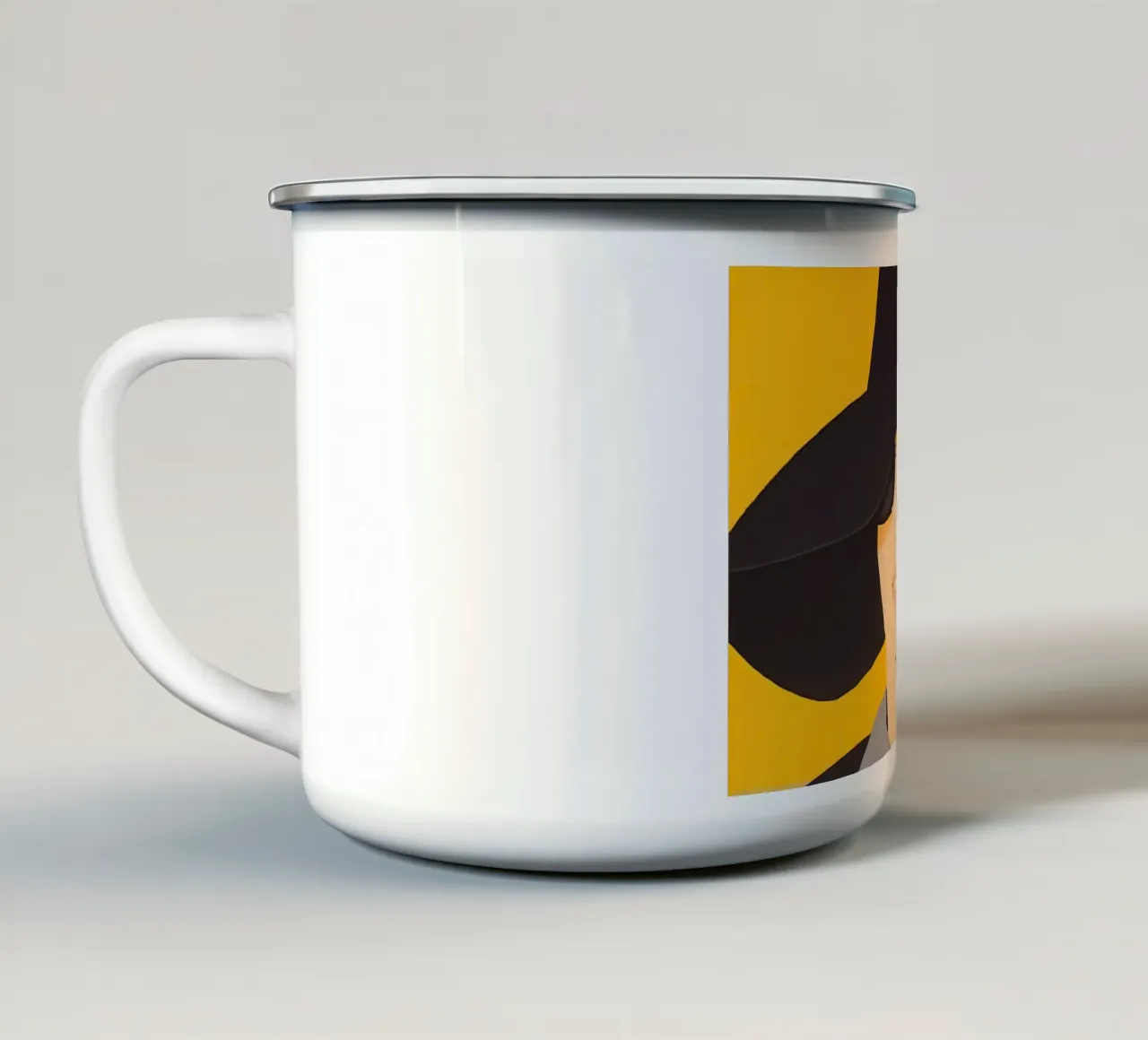 Alex Katz Vivien in cappello nero tazza in smalto da Marcobarshop