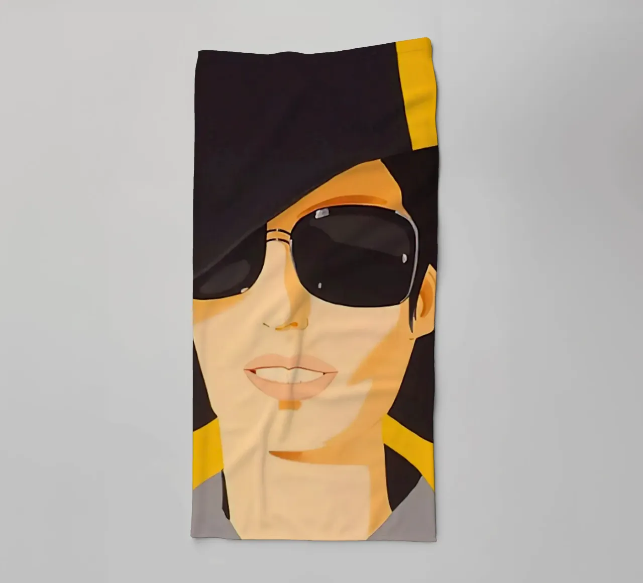 Alex Katz Vivien in cappello nero asciugamano da bagno da Marcobarshop