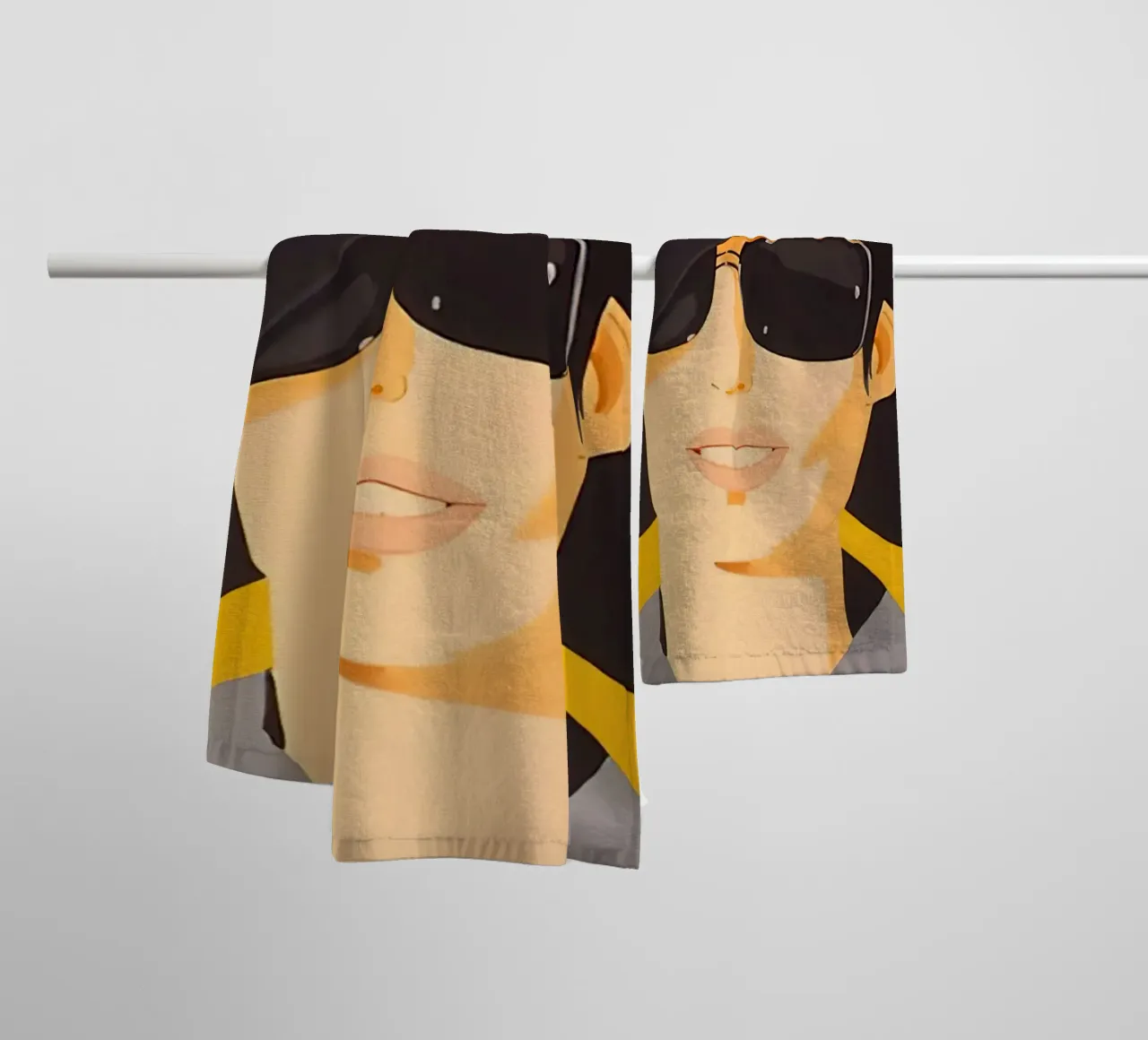 Alex Katz Vivien in cappello nero asciugamano da bagno da Marcobarshop