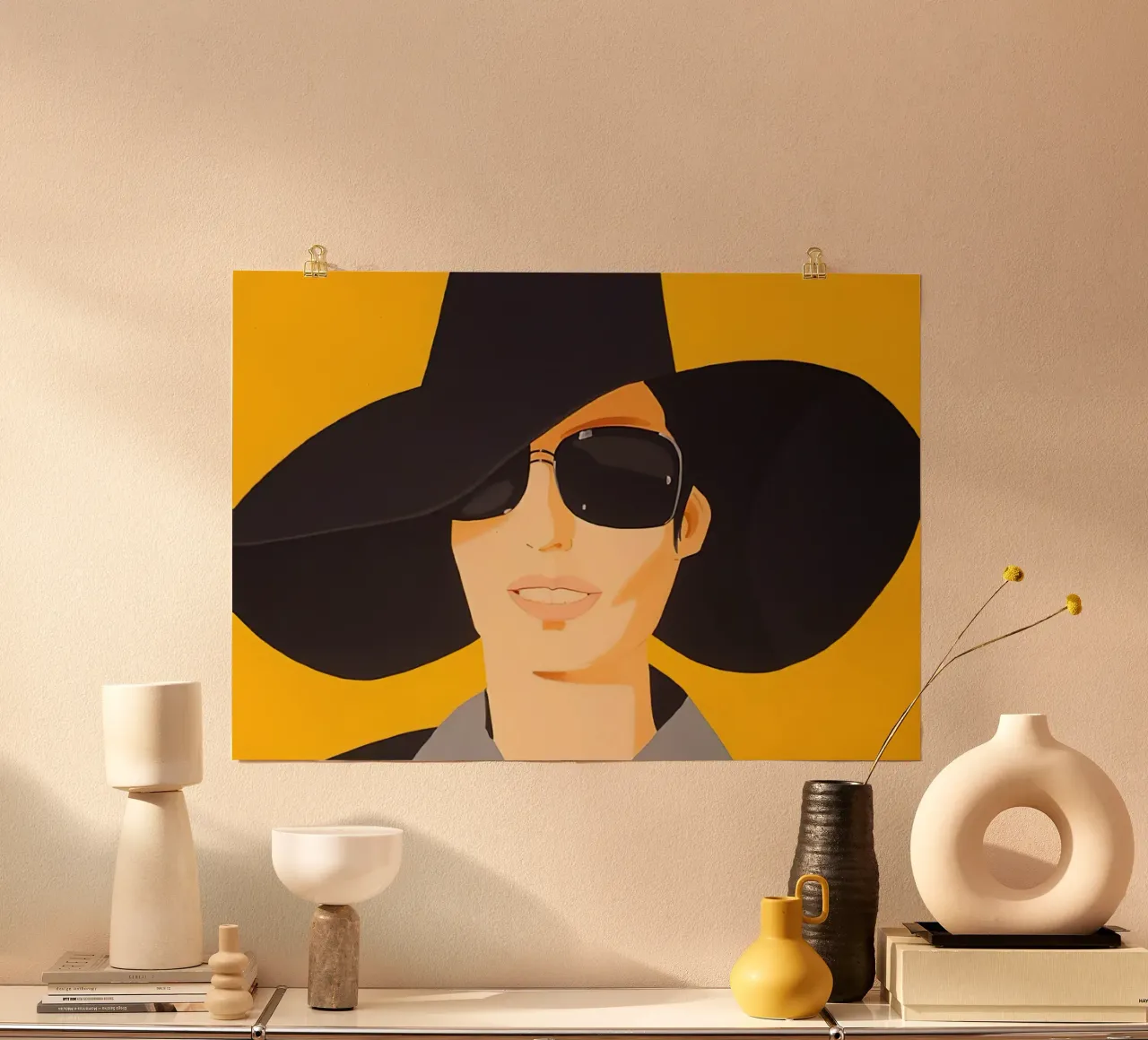 Alex Katz Vivien in cappello nero poster da Marcobarshop