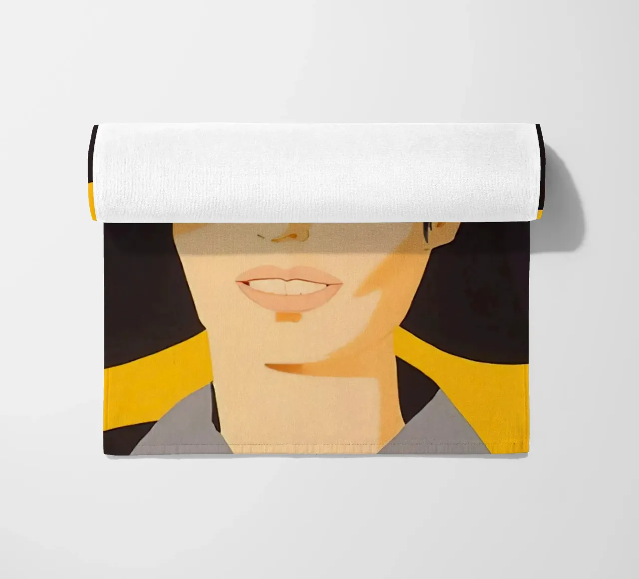 Alex Katz Vivien in cappello nero telo mare da Marcobarshop