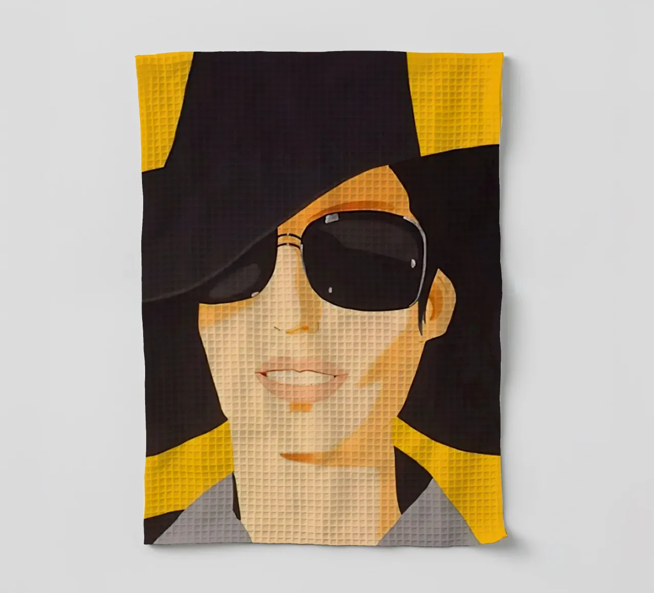 Alex Katz Vivien in cappello nero canovaccio da cucina da Marcobarshop