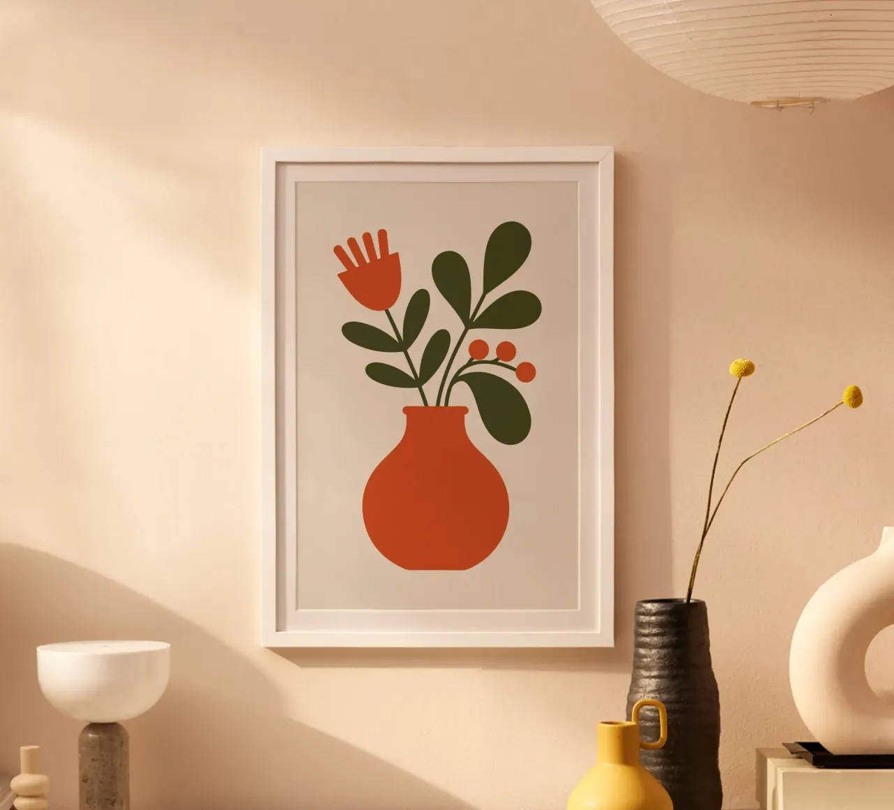 Ceramic vase with wild foliage sprouting poster da LisaArtes