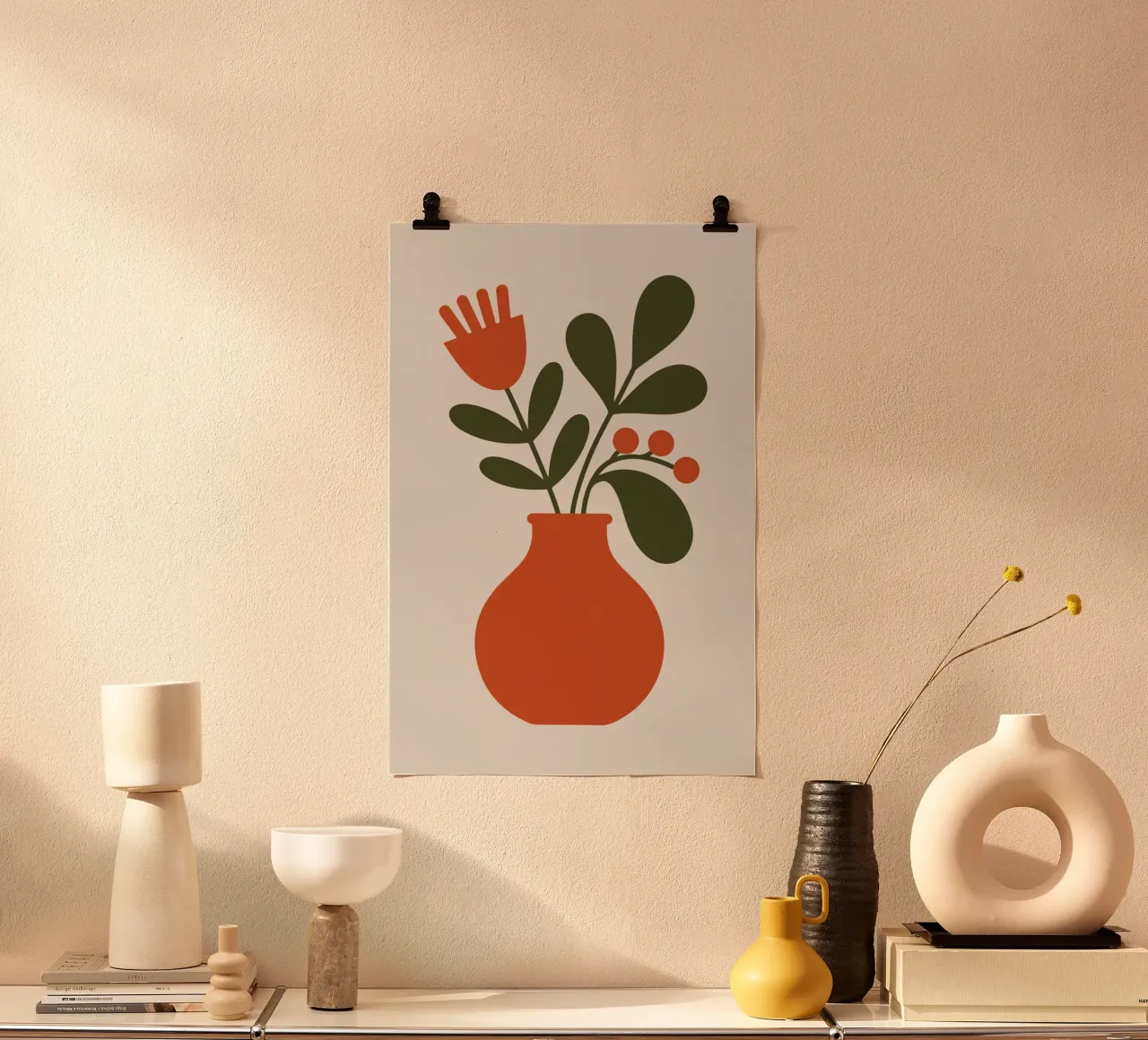 Ceramic vase with wild foliage sprouting poster da LisaArtes