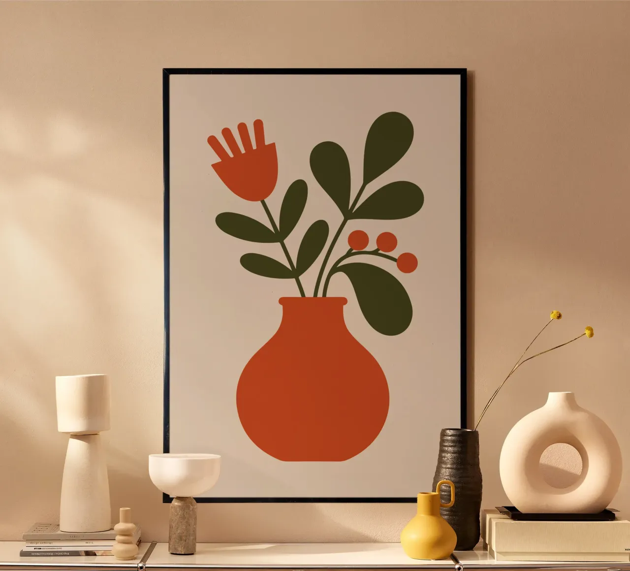 Ceramic vase with wild foliage sprouting poster da LisaArtes