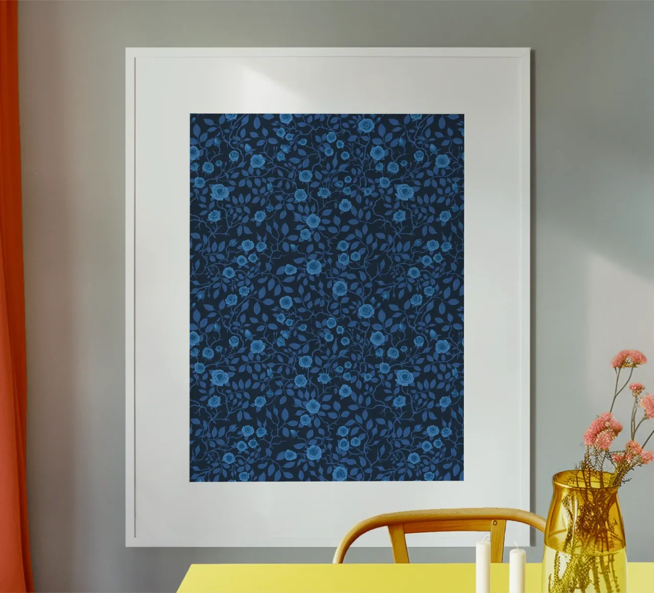 Rose selvatiche in blu poster da Painted Nature