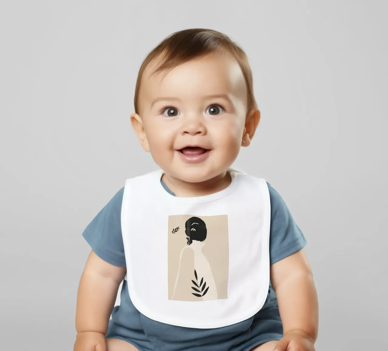 Tropical Girl Abstract Minimal 4 baby bib by ThingDesign