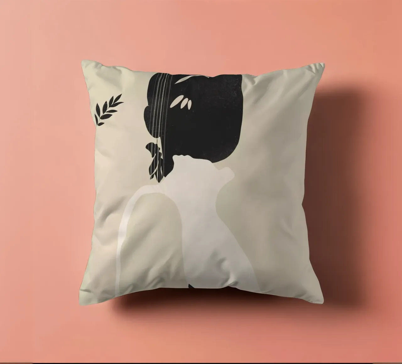 Tropical Girl Abstract Minimal 4 decorative cushion by ThingDesign